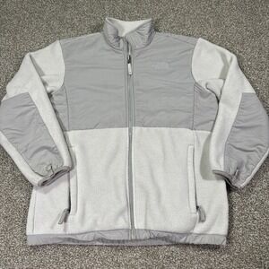 The North Face Girls XL Denali Jacket White And Grey ZIPUP 21/26 Polartec